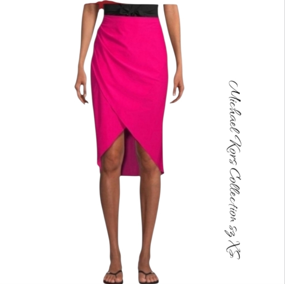 MICHAEL KORS COLLECTION Wrap-Style Cover-Up Pink  Skirt
